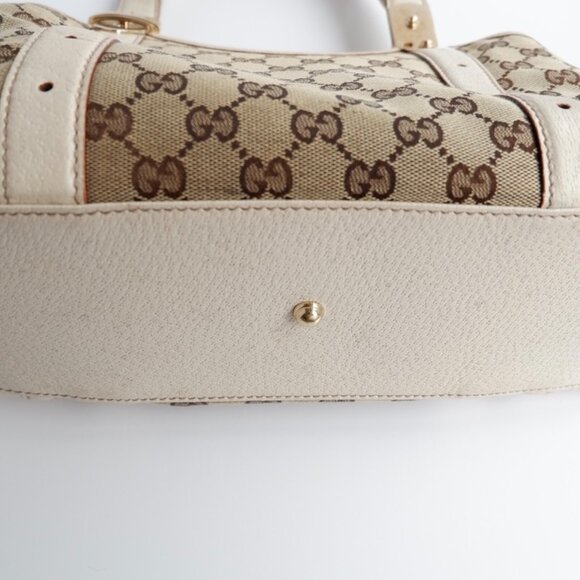 Authentic Preowned Gucci White GG Canvas/Leather Small Shoulder Bag - Picture 15 of 16